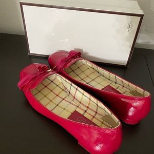 COACH Crinkle Patent Leather Flats